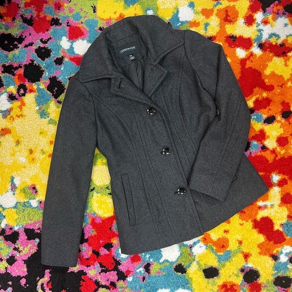London Fog Jackets & Coats London Fog Button Front Wool Coat Dark